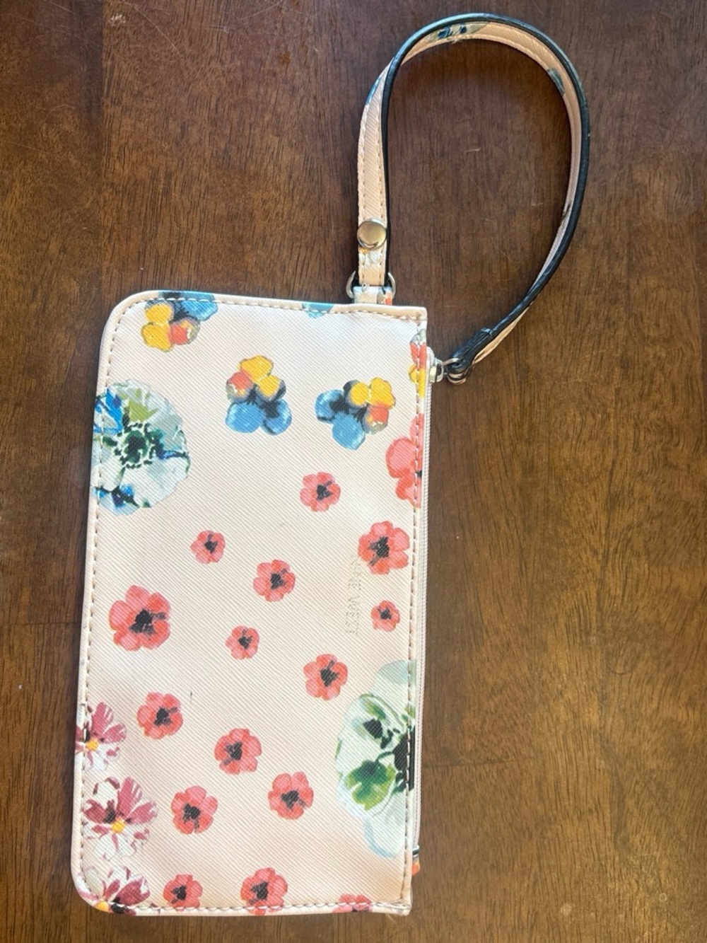 Nine West Pink Floral Wristlet Phone Wallet